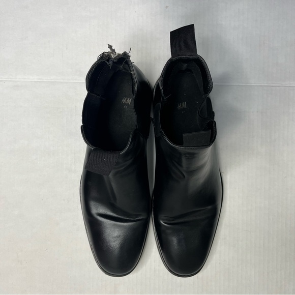 H&M Leather Chelsea Boots Black - Size 42 - Picture 6 of 8